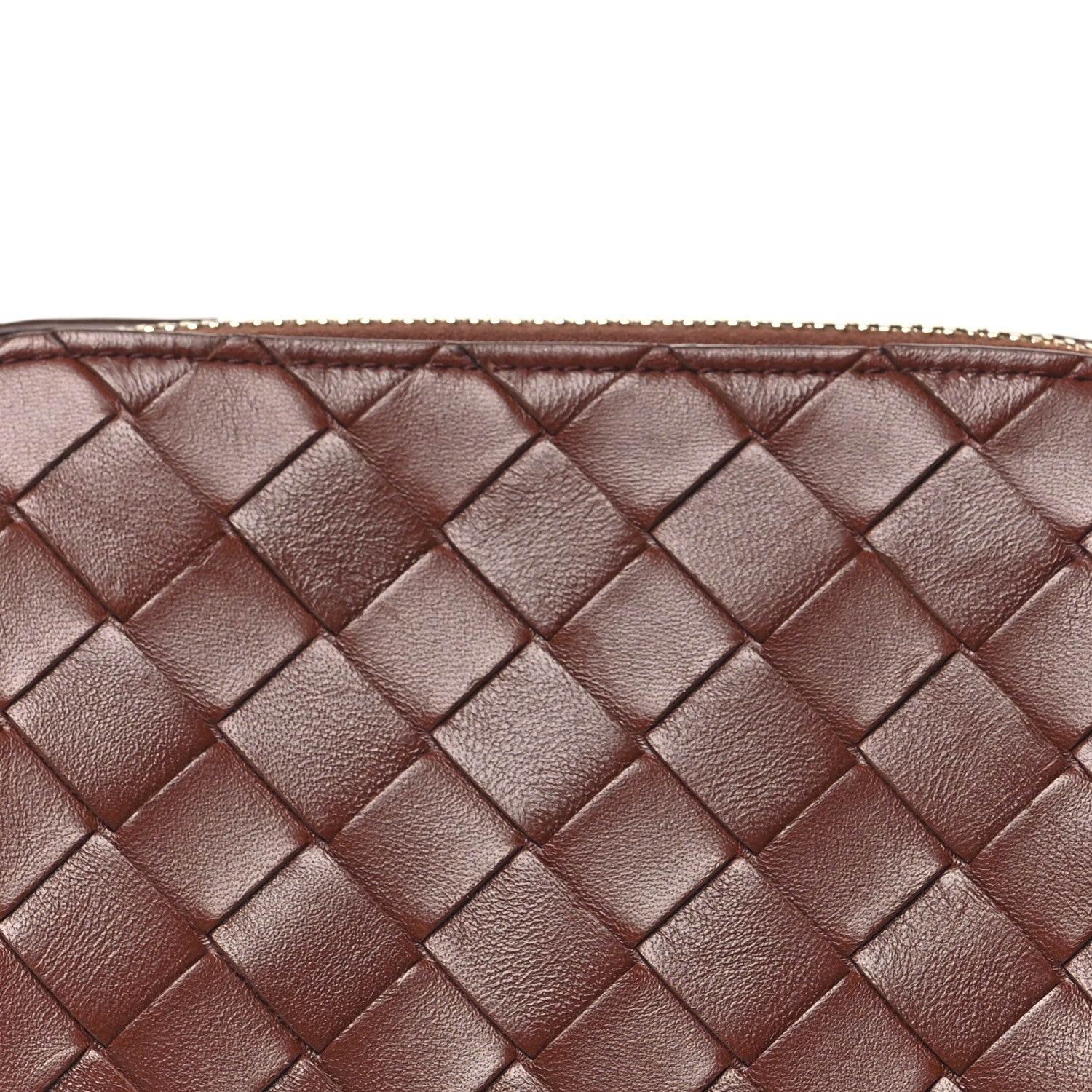 BOTTEGA VENETA ブラウン レザー ケース 編み込みデザイン Bottega Veneta Nappa Intrecciato Concert Pouch Sapele 1766584