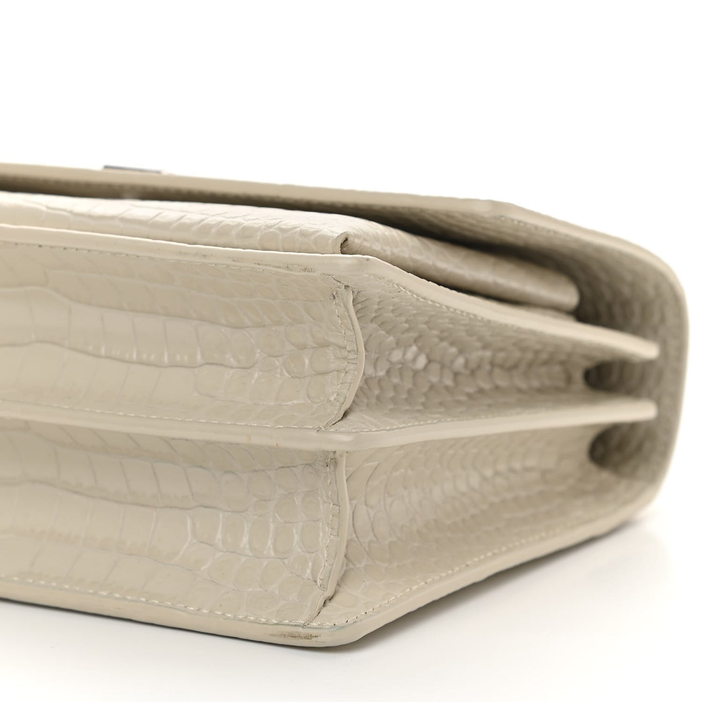 Calfskin Crocodile Embossed Medium Monogram Sunset Blanc Vintage