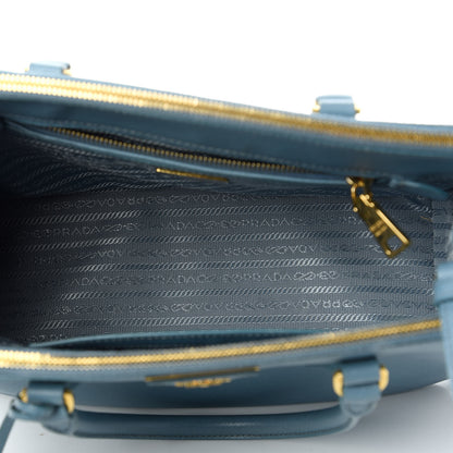 Prada Saffiano Small Galleria Double Zip Tote Aviazione 5 of 14