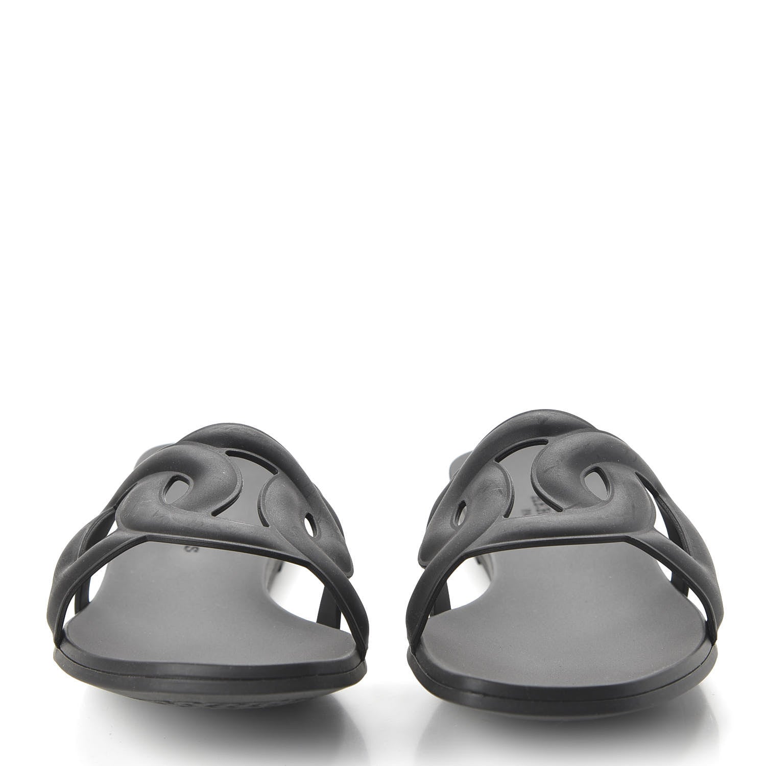 Hermes Rubber Aloha Sandals 36 Black 2 of 8