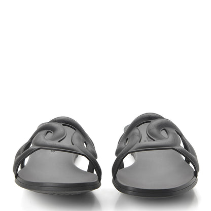 Hermes Rubber Aloha Sandals 36 Black 2 of 8