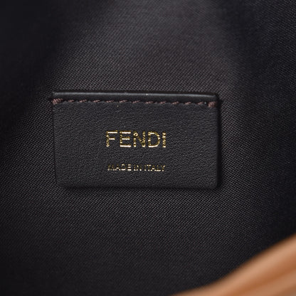 Fendi Glazed Fabric Vitello Century FF 1974 Stamp Patch Mini Camera Case Mogano Panna Caramello 8 of 10