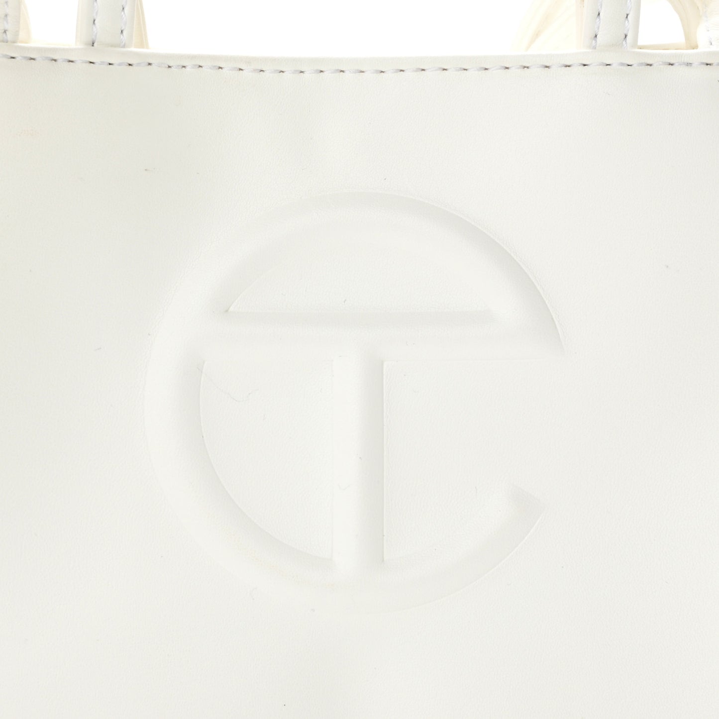 Vegan Leather Small Shopping Bag White