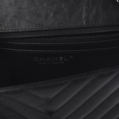 Chanel Aged Calfskin Chevron Quilted 2.55 Reissue Mini Flap So Black 7 of 9