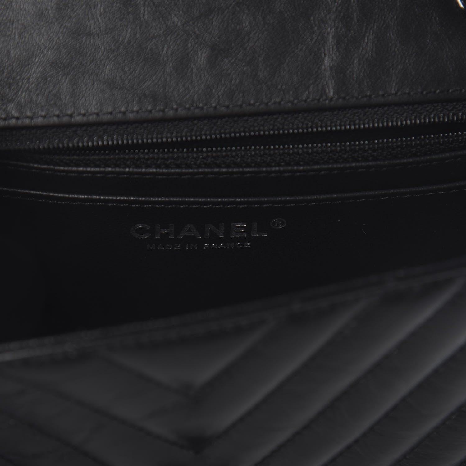 Chanel Aged Calfskin Chevron Quilted 2.55 Reissue Mini Flap So Black 7 of 9