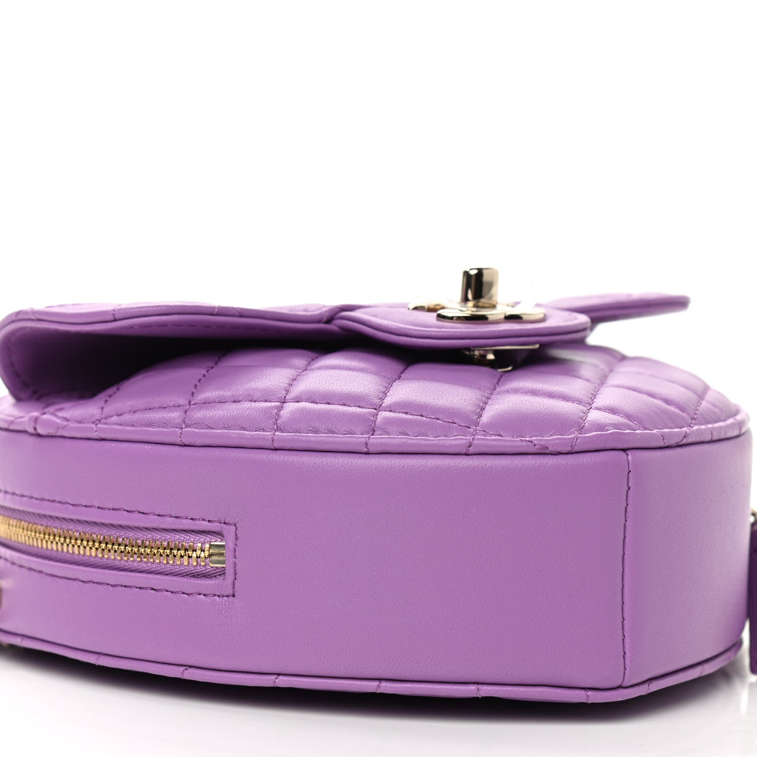 Chanel Lambskin Quilted CC In Love Heart Bag Purple 5 of 11