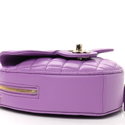 Chanel Lambskin Quilted CC In Love Heart Bag Purple 5 of 11