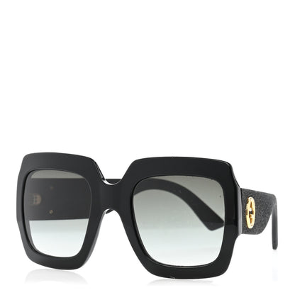Gucci Square Frame Glitter GG0102S Sunglasses Black 1 of 9