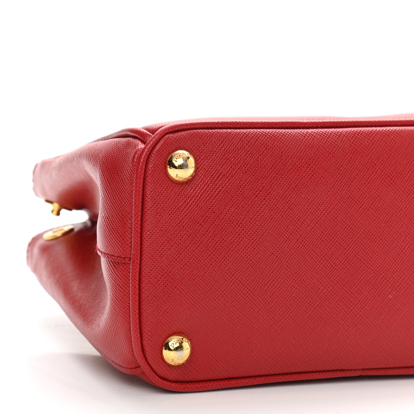 Saffiano Lux Micro Galleria Double Zip Tote Fuoco