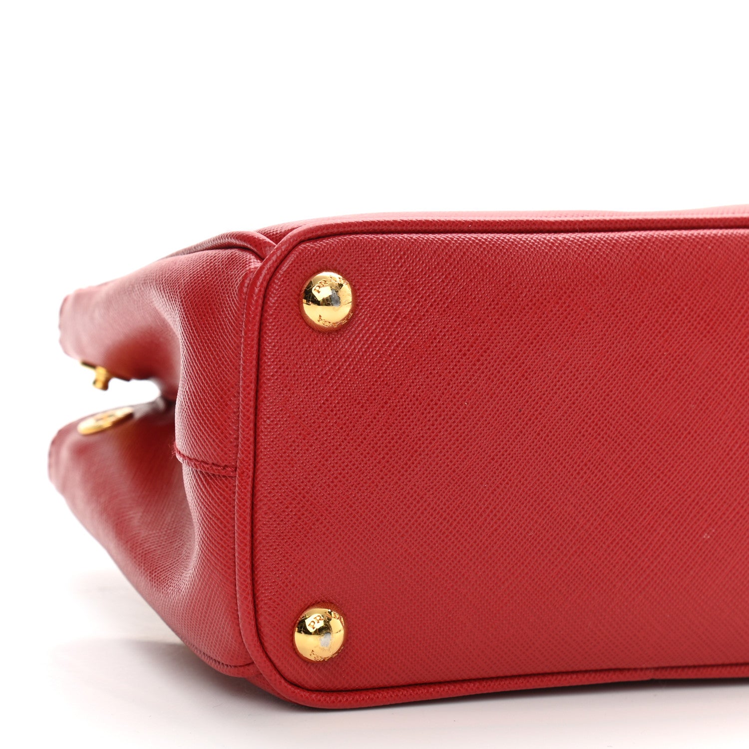 Prada Saffiano Lux Micro Galleria Double Zip Tote Fuoco 9 of 10