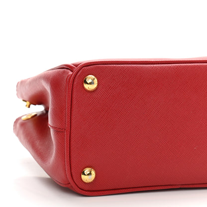 Prada Saffiano Lux Micro Galleria Double Zip Tote Fuoco 9 of 10