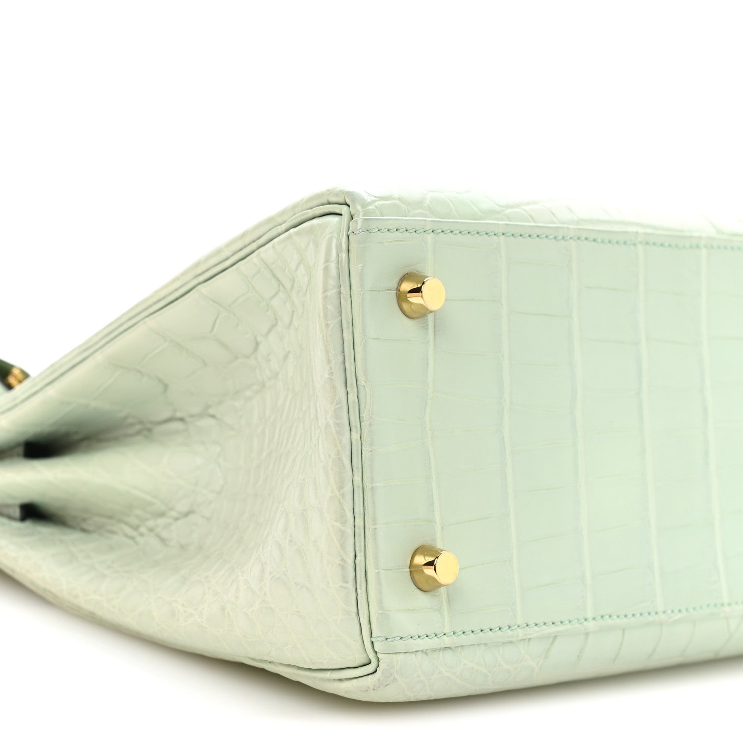 Hermes Matte Alligator Kelly Retourne 28 Vert D'eau 9 of 11