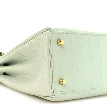 Hermes Matte Alligator Kelly Retourne 28 Vert D'eau 9 of 11