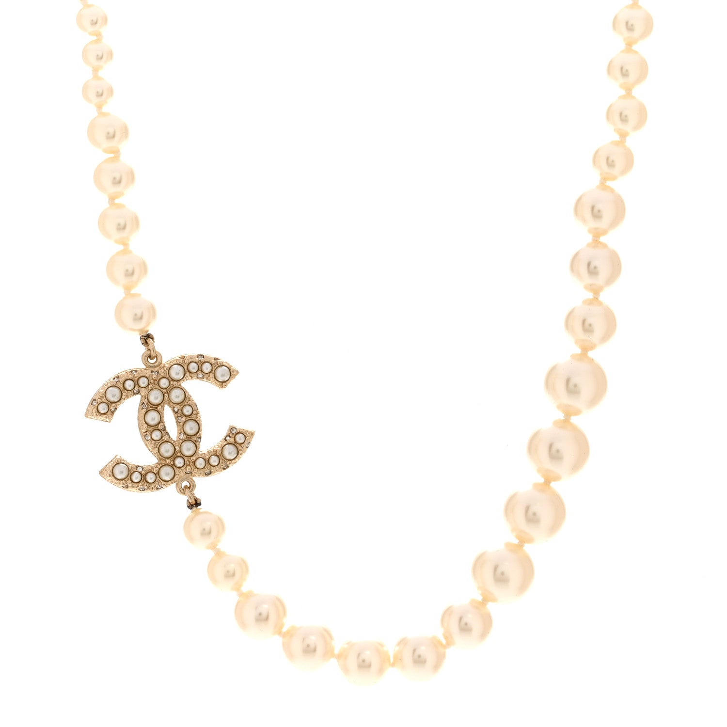 Chanel Pearl CC 100th Anniversary Necklace Light Gold 1 of 6