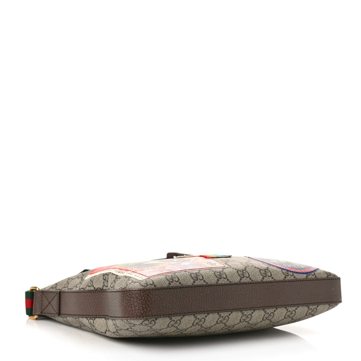 Soft GG Supreme Monogram Courrier Web Medium Flat Messenger Bag Beige New Acero Multicolor