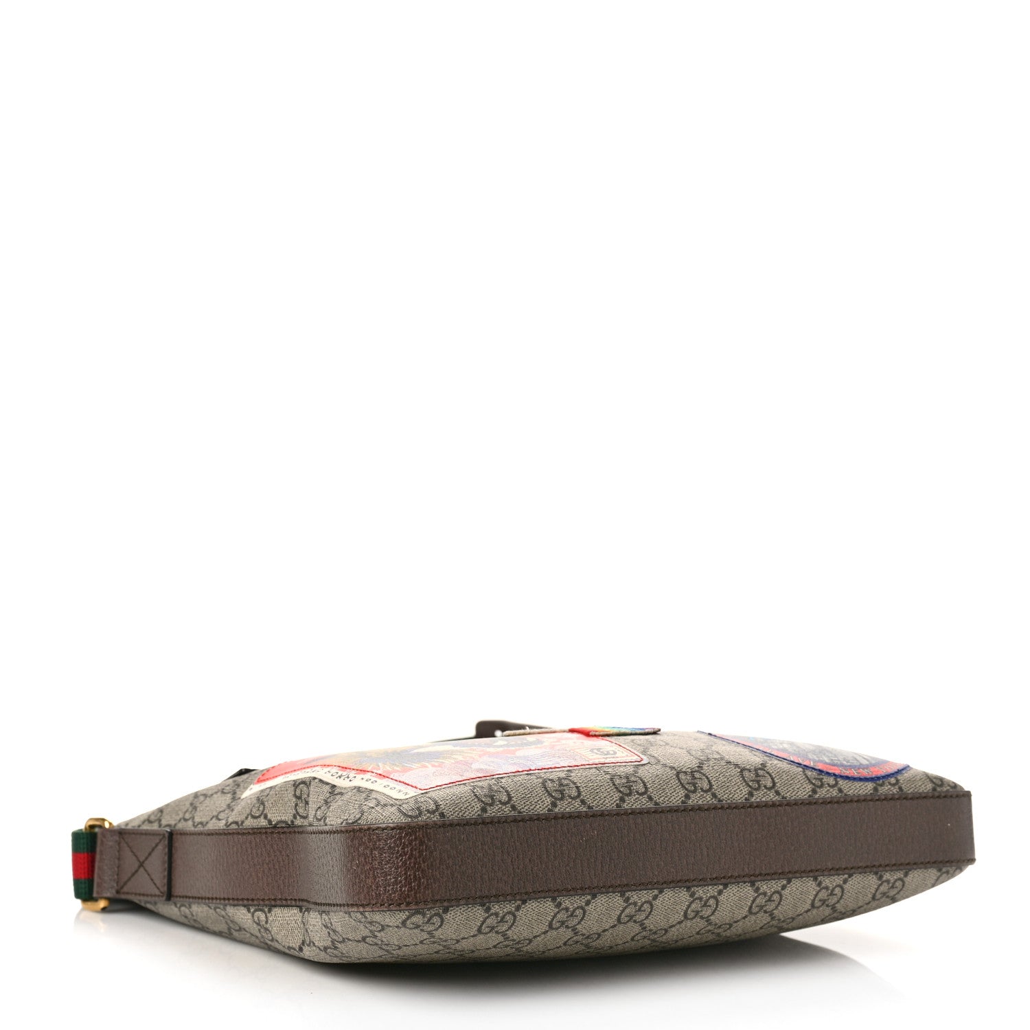Gucci Soft GG Supreme Monogram Courrier Web Medium Flat Messenger Bag Beige New Acero Multicolor 4 of 11