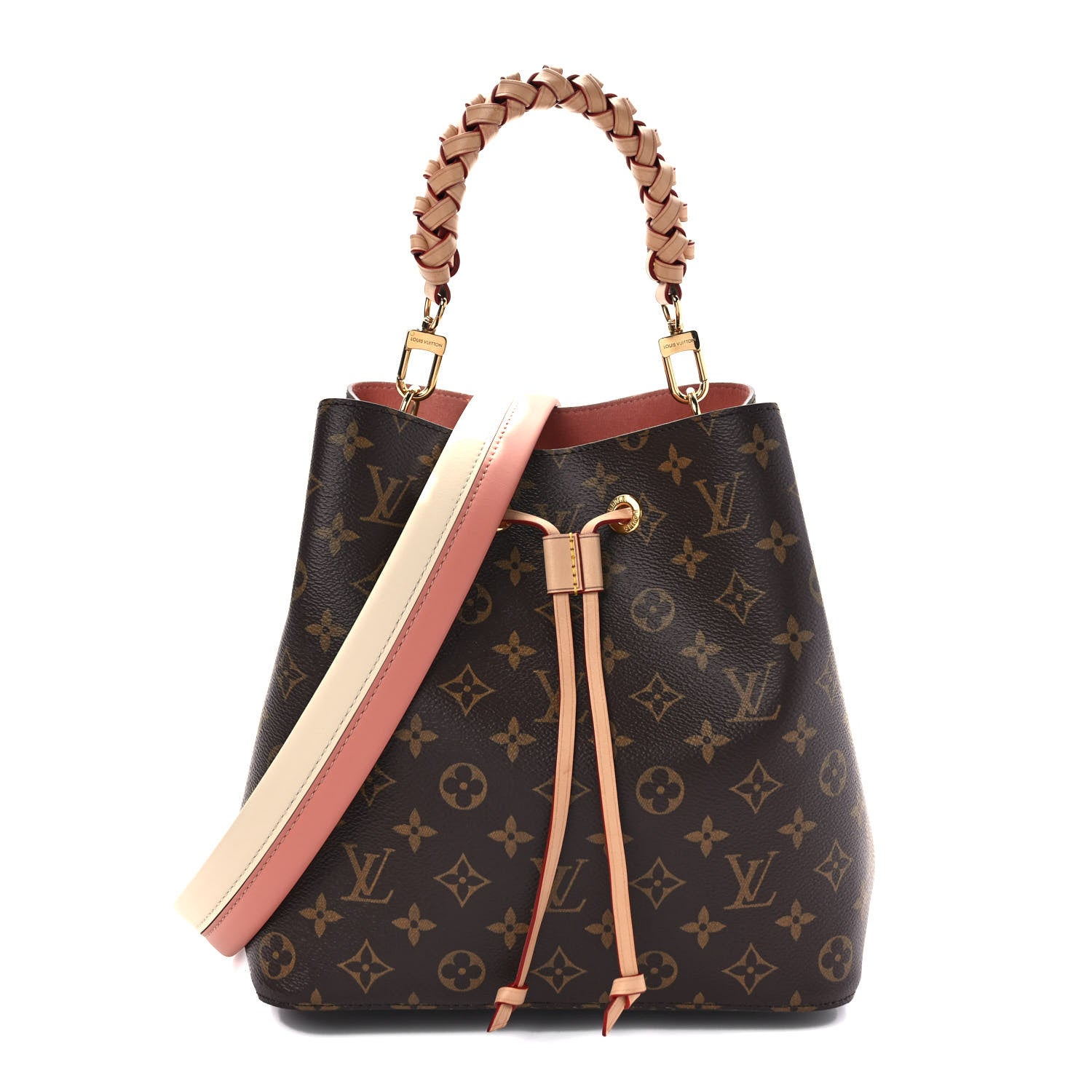 Louis Vuitton Monogram Braided Neonoe MM Peach Cream 1 of 9