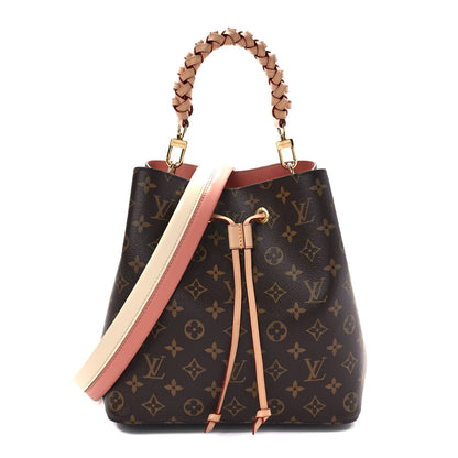 Louis Vuitton Monogram Braided Neonoe MM Peach Cream 1 of 9
