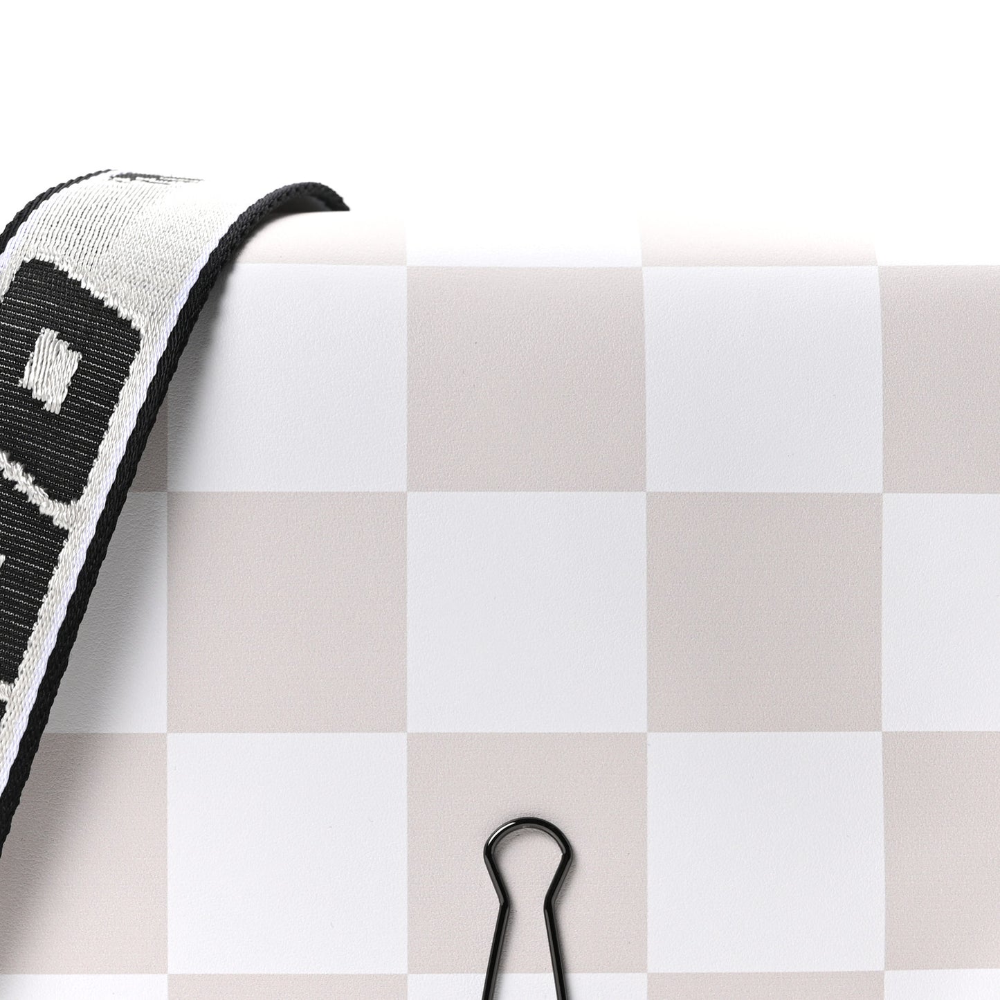 Calfskin Figures of Speech Binder Clip Bag White Beige