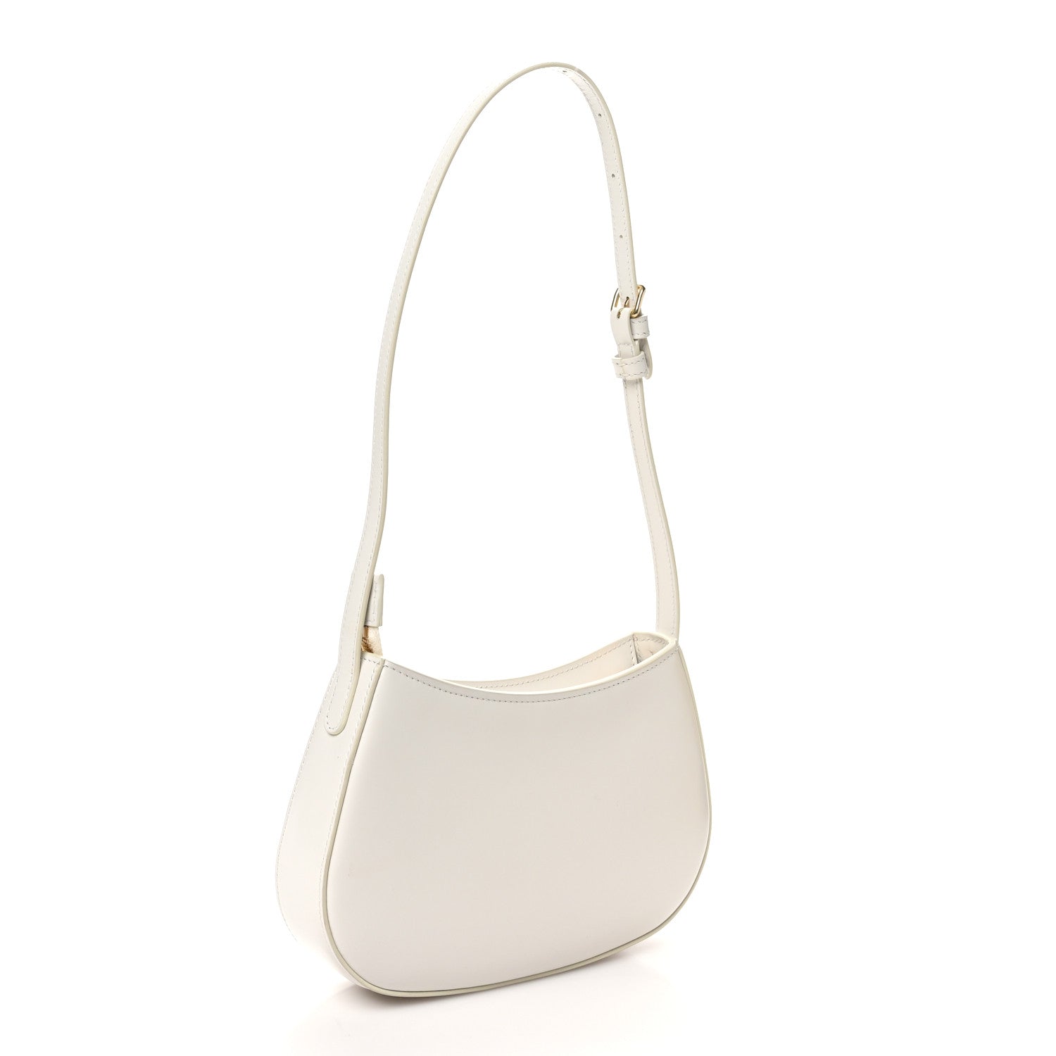 Celine Shiny Calfskin Medium Tilly Triomphe Shoulder Bag Rice 3 of 9