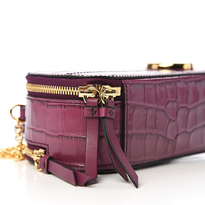 Chloe Calfskin Crocodile Embossed Mini C Vanity Bag Crushed Violet 8 of 10