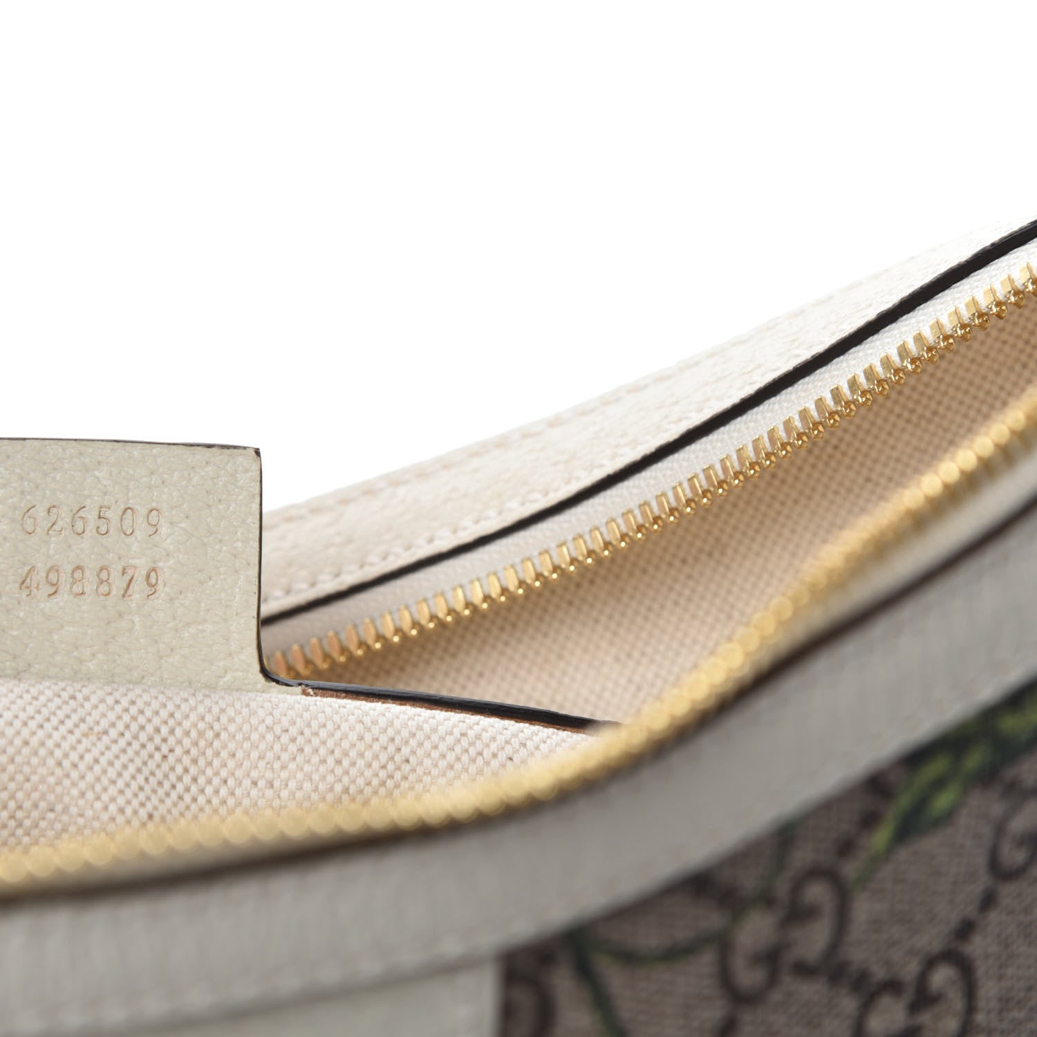 Gucci GG Supreme Monogram Flora Web Small Ophidia Half Moon Hobo White 9 of 10