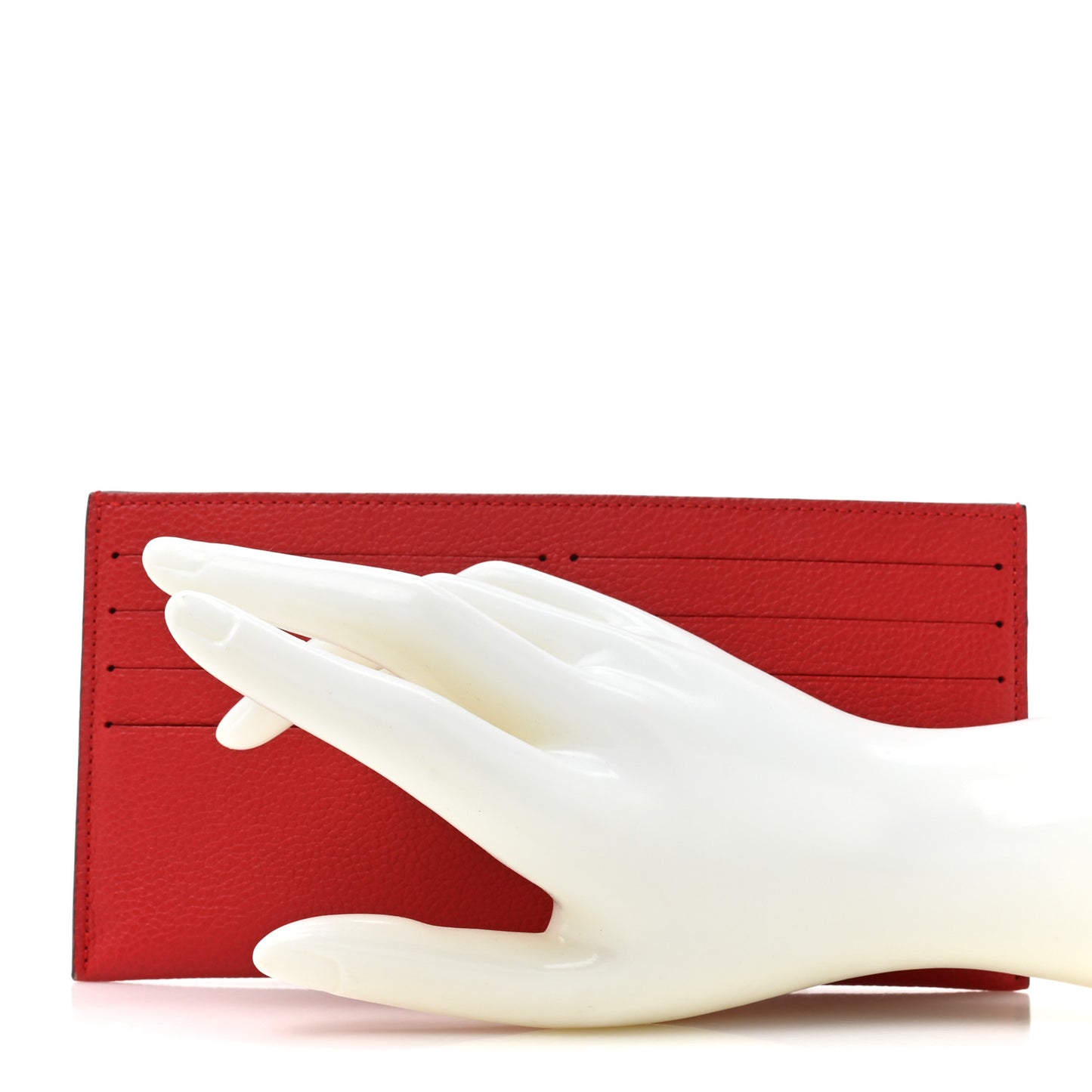 Calfskin Felicie Chain Wallet Card Holder Insert Scarlet