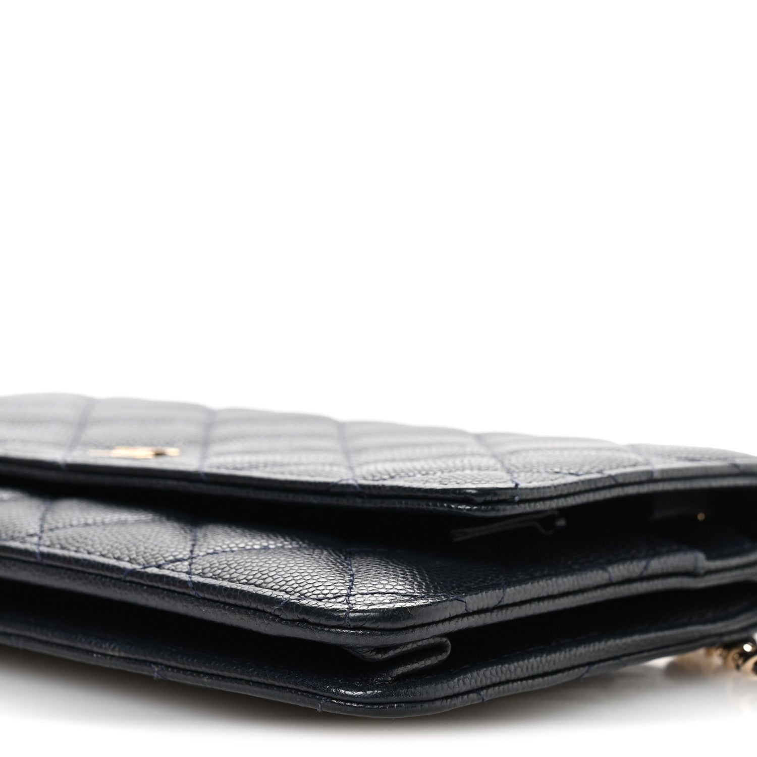 Chanel Caviar Quilted Wallet on Chain WOC Navy Blue 11 of 11