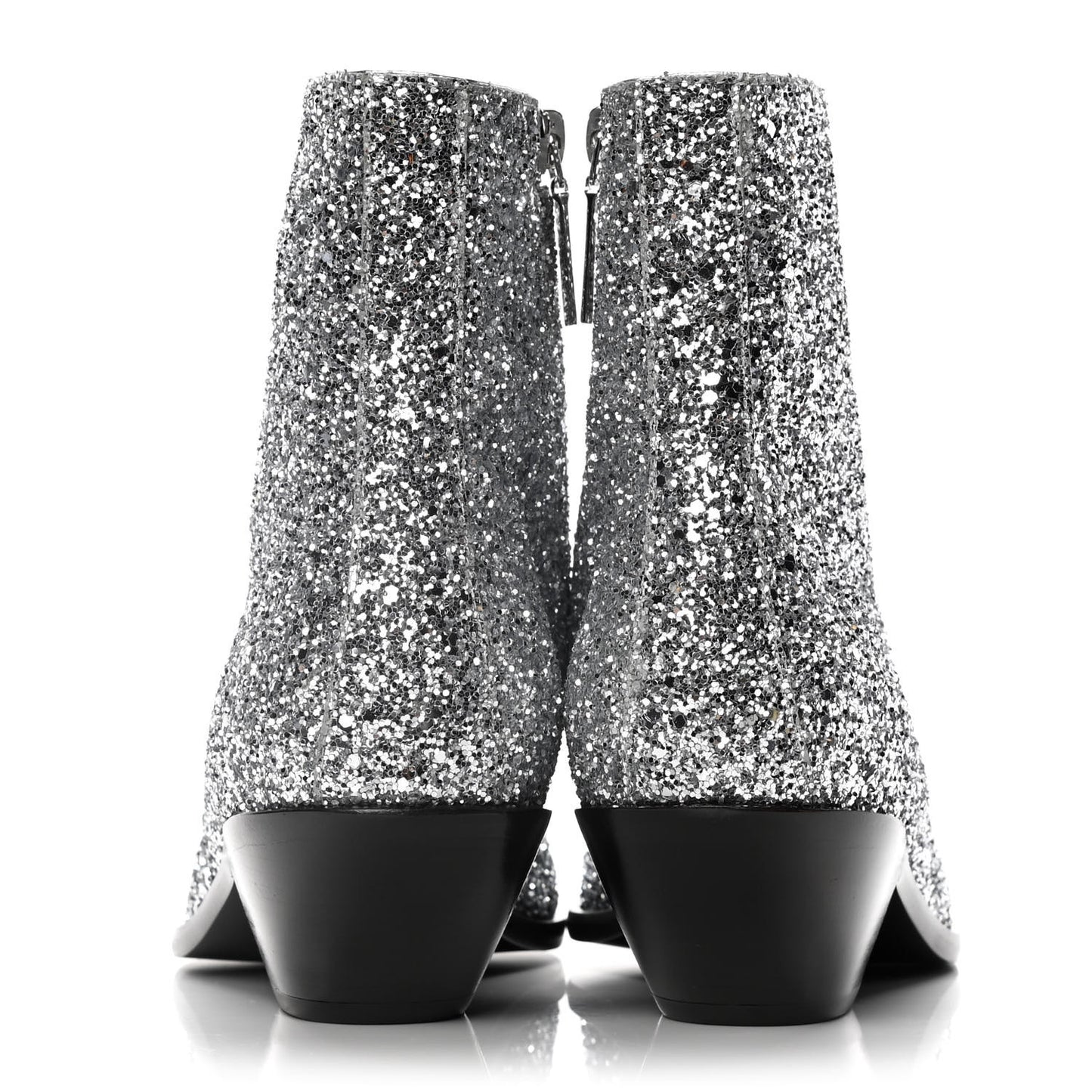 Glitter Calfskin West 45 Boots 36.5 Silver