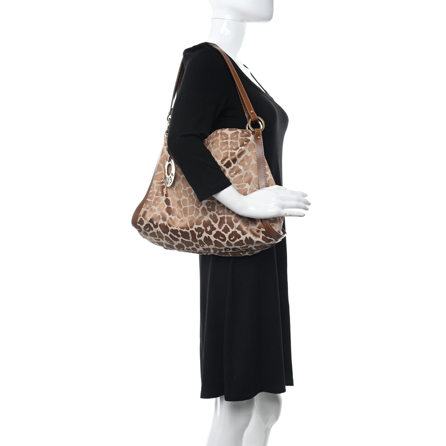 Fendi Jacquard Leopard Print Chef Shopping Tote Bag Brown 2 of 10
