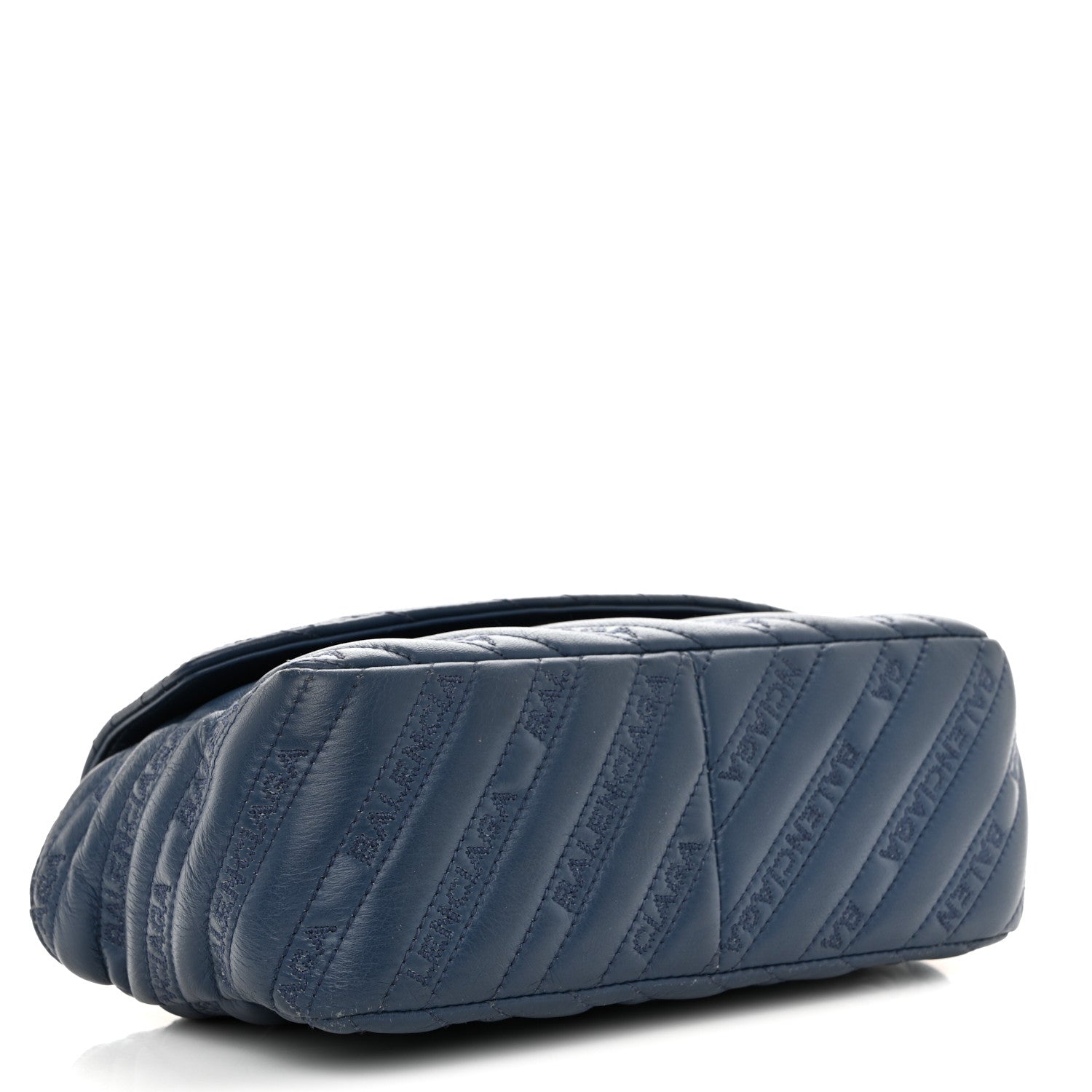 Balenciaga Calfskin Logo Matelasse BB Chain Wallet Bleu Tanzanite 4 of 12