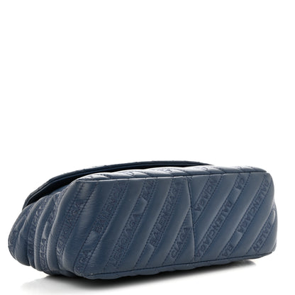 Balenciaga Calfskin Logo Matelasse BB Chain Wallet Bleu Tanzanite 4 of 12