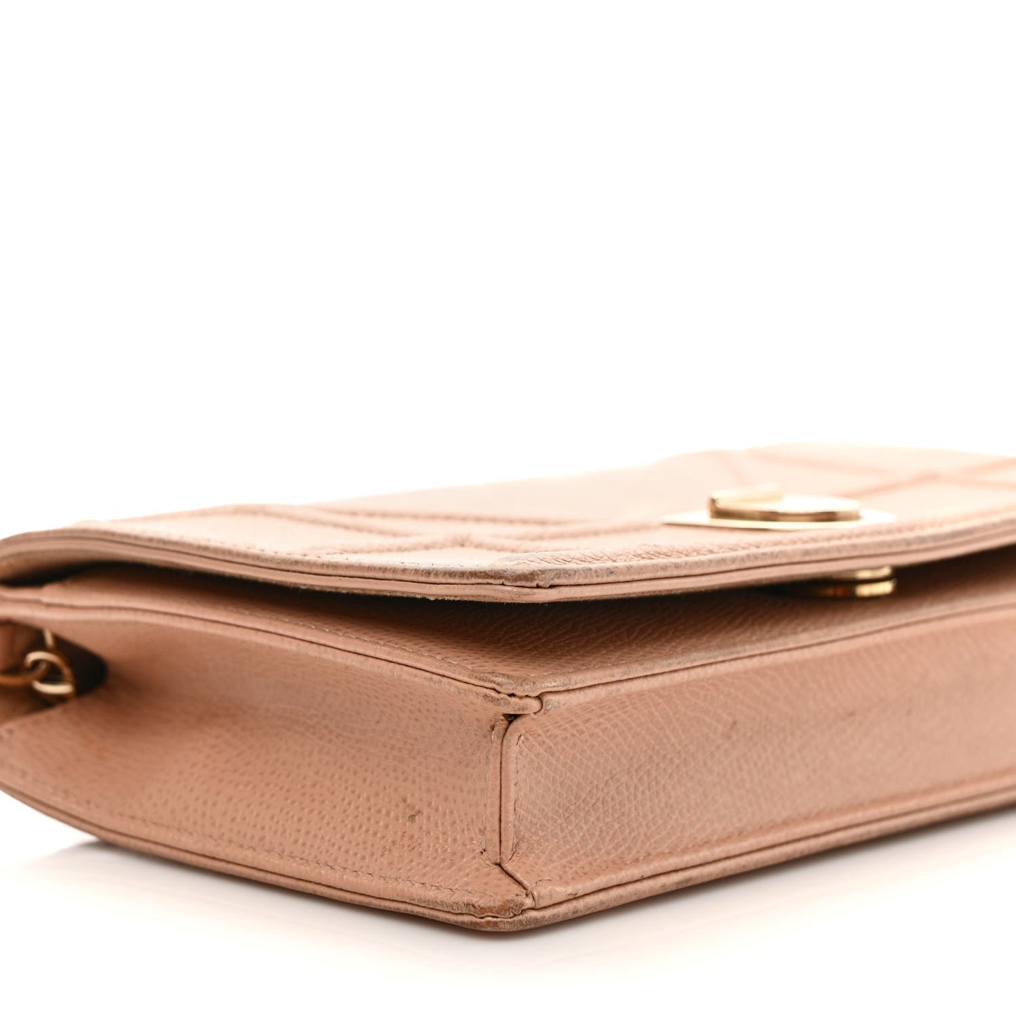 Grained Calfskin Diorama Wallet on Chain Pouch Fard