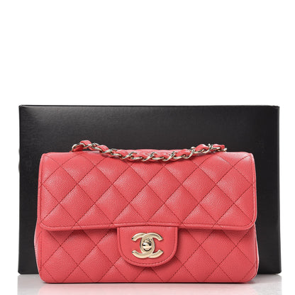 Chanel Caviar Quilted Mini Rectangular Flap Dark Pink 8 of 8