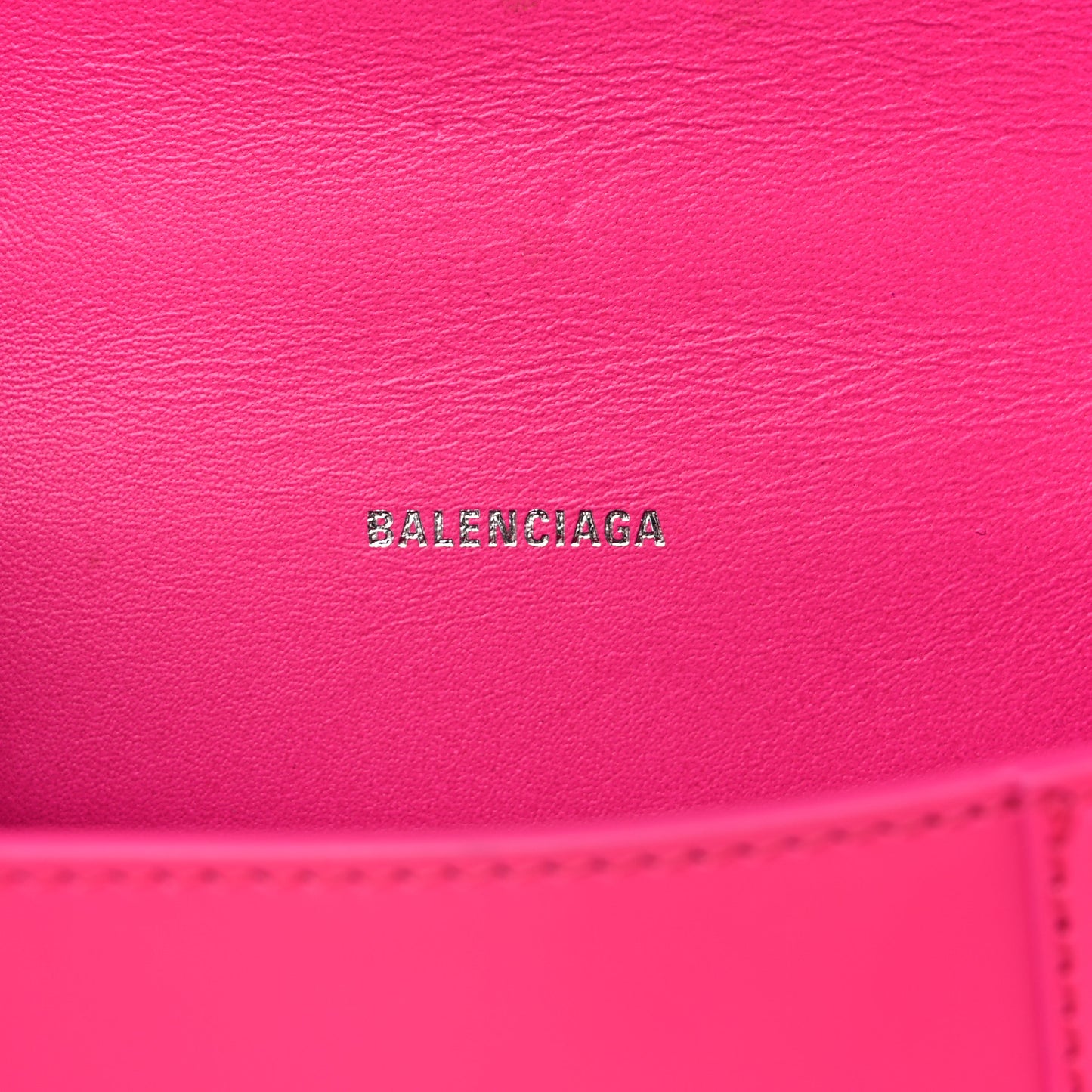 Shiny Box Calfskin Hourglass Top Handle Bag XS Acid Fuchsia