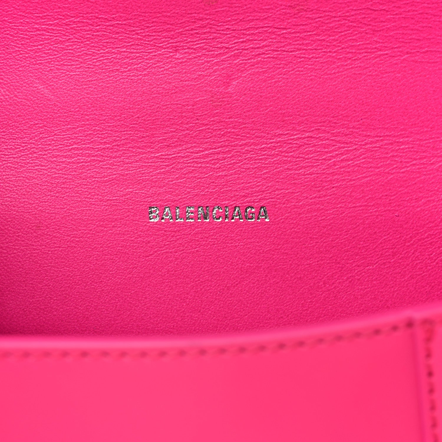 Balenciaga Shiny Box Calfskin Hourglass Top Handle Bag XS Acid Fuchsia 6 of 11