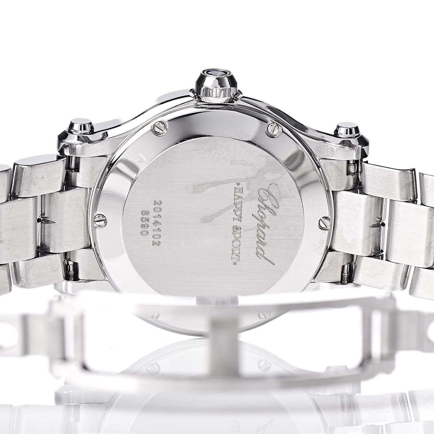 Stainless Steel 3 Diamond 30mm Happy Sport Quartz Watch