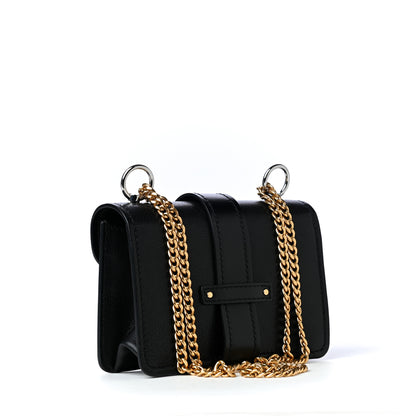 Chloe Shiny Goatskin Calfskin Mini Aby Chain Shoulder Bag Black 2 of 4