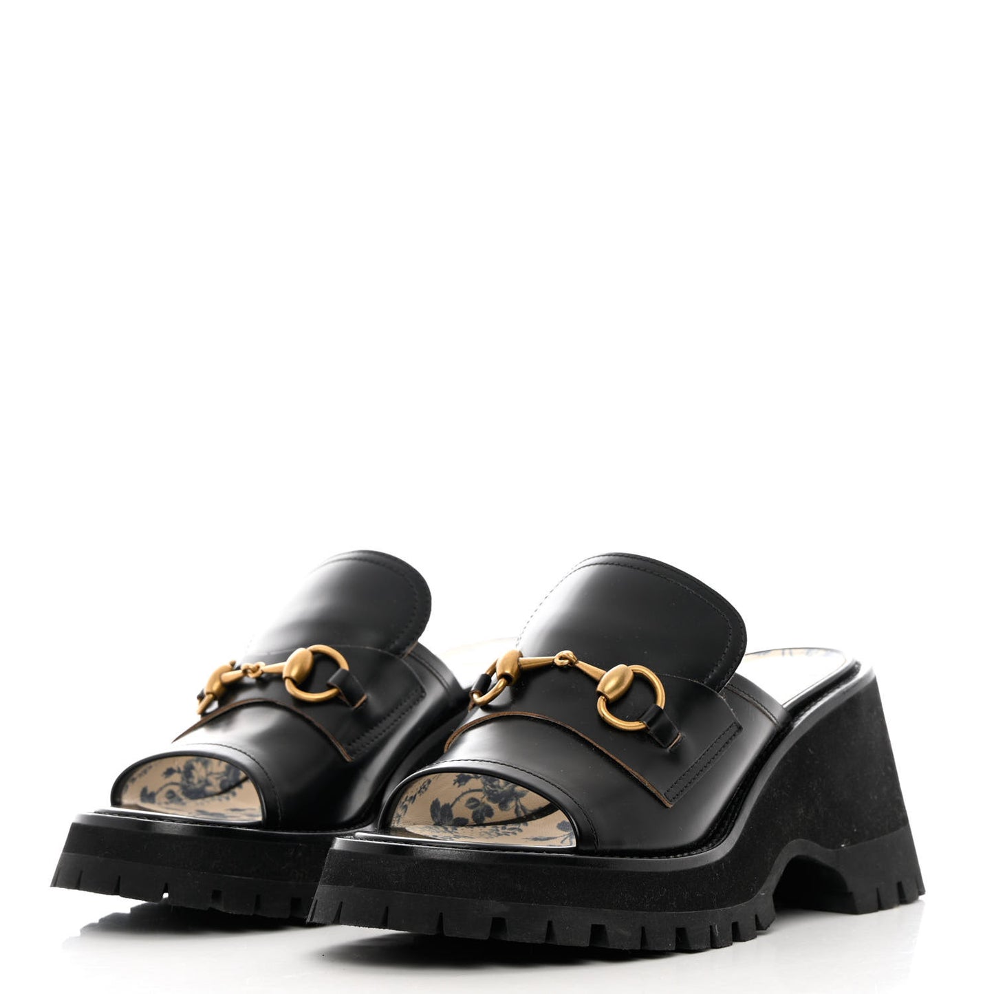 Cordovan Lux Womens Harald Horsebit Platform Slide Sandals 38.5 Black