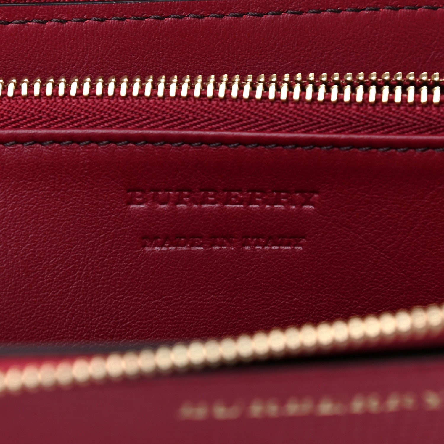 Burberry Grainy Calfskin House Check Elmore Zip Around Wallet Russet Red 5 of 6