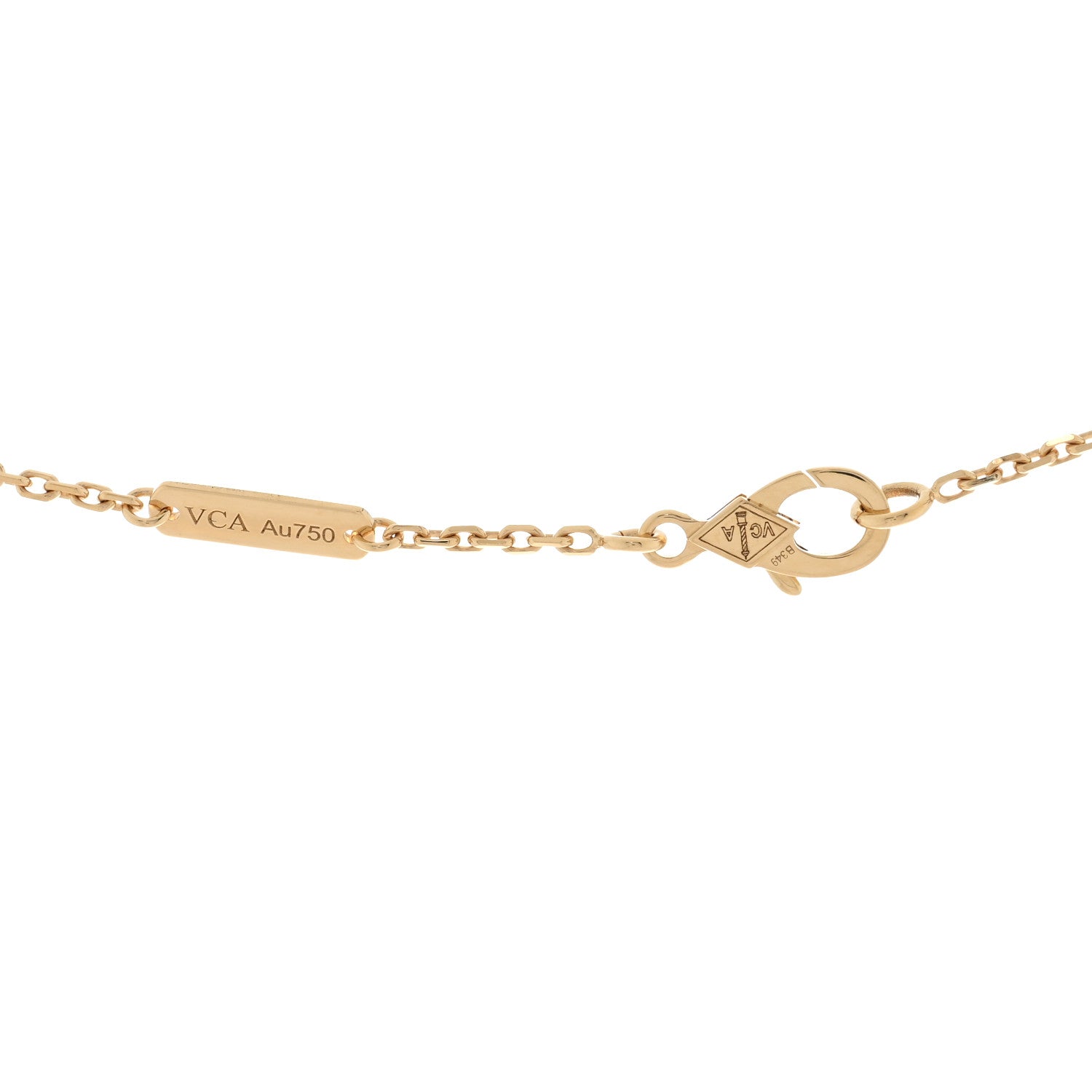 Van Cleef & Arpels 18K Yellow Gold Mother of Pearl Vintage Alhambra Pendant Necklace 4 of 5