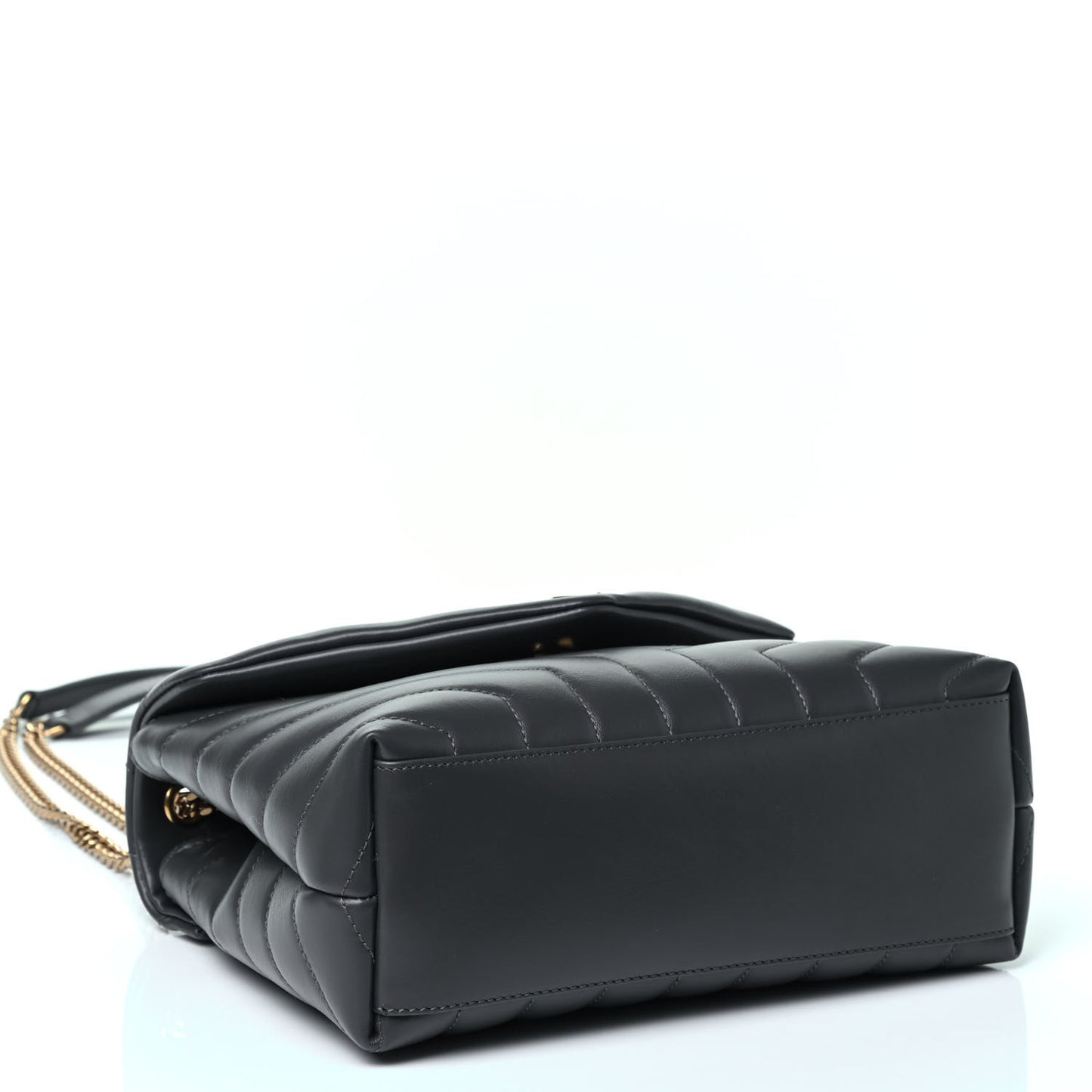 Calfskin Y Quilted Monogram Small Loulou Chain Satchel Storm
