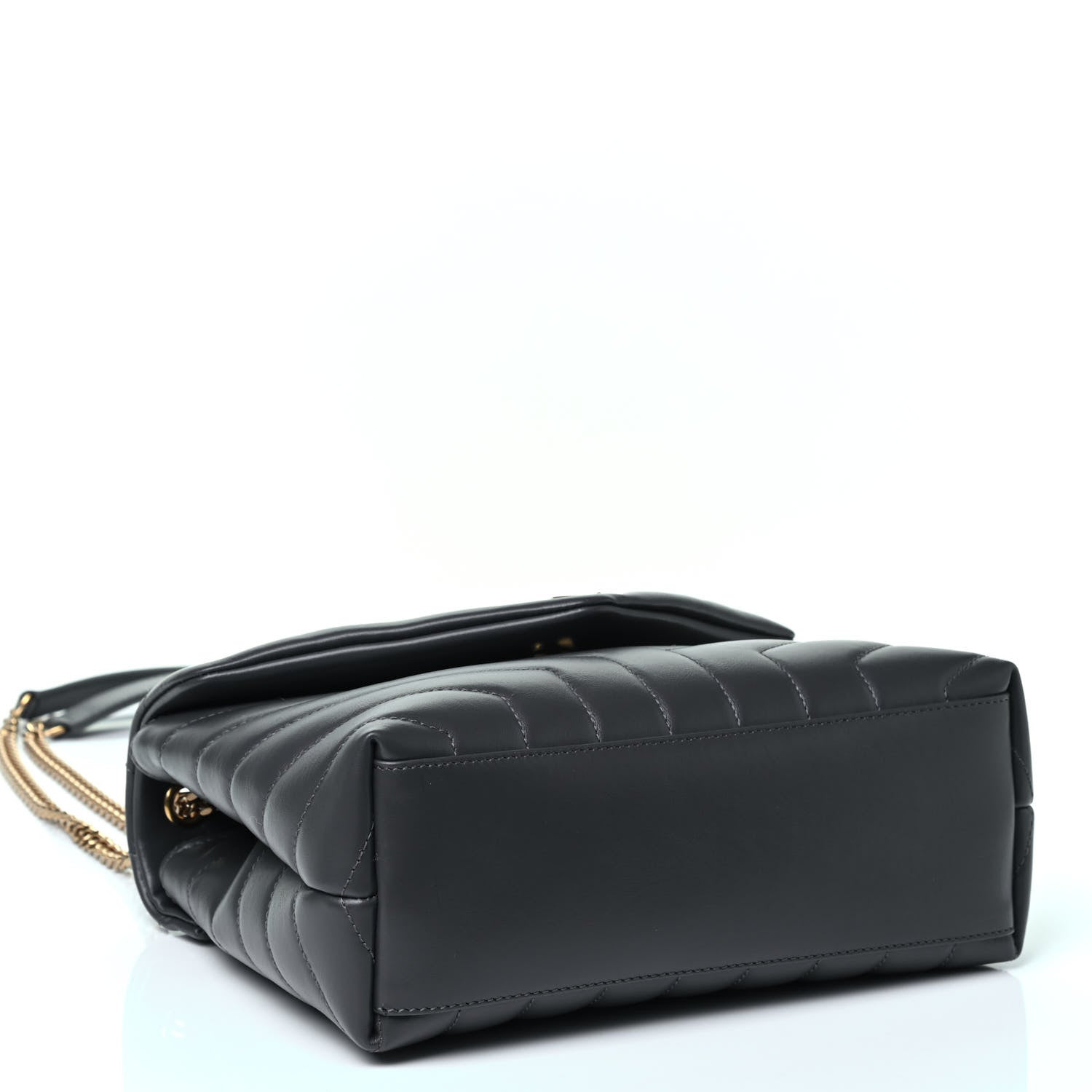 Saint Laurent Calfskin Y Quilted Monogram Small Loulou Chain Satchel Storm 3 of 4