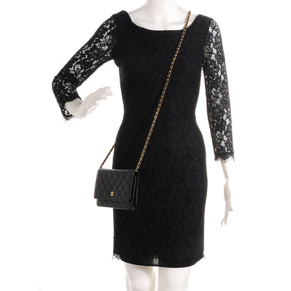 Chanel Caviar Quilted Wallet On Chain WOC Black 2 of 8