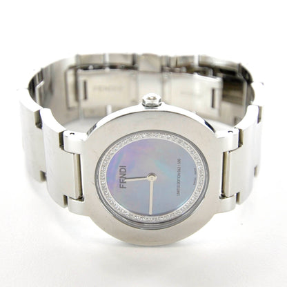 Fendi Stainless Steel Diamond Bezel Blue Mother of Pearl 35mm Orologi Quartz Watch 1 of 7