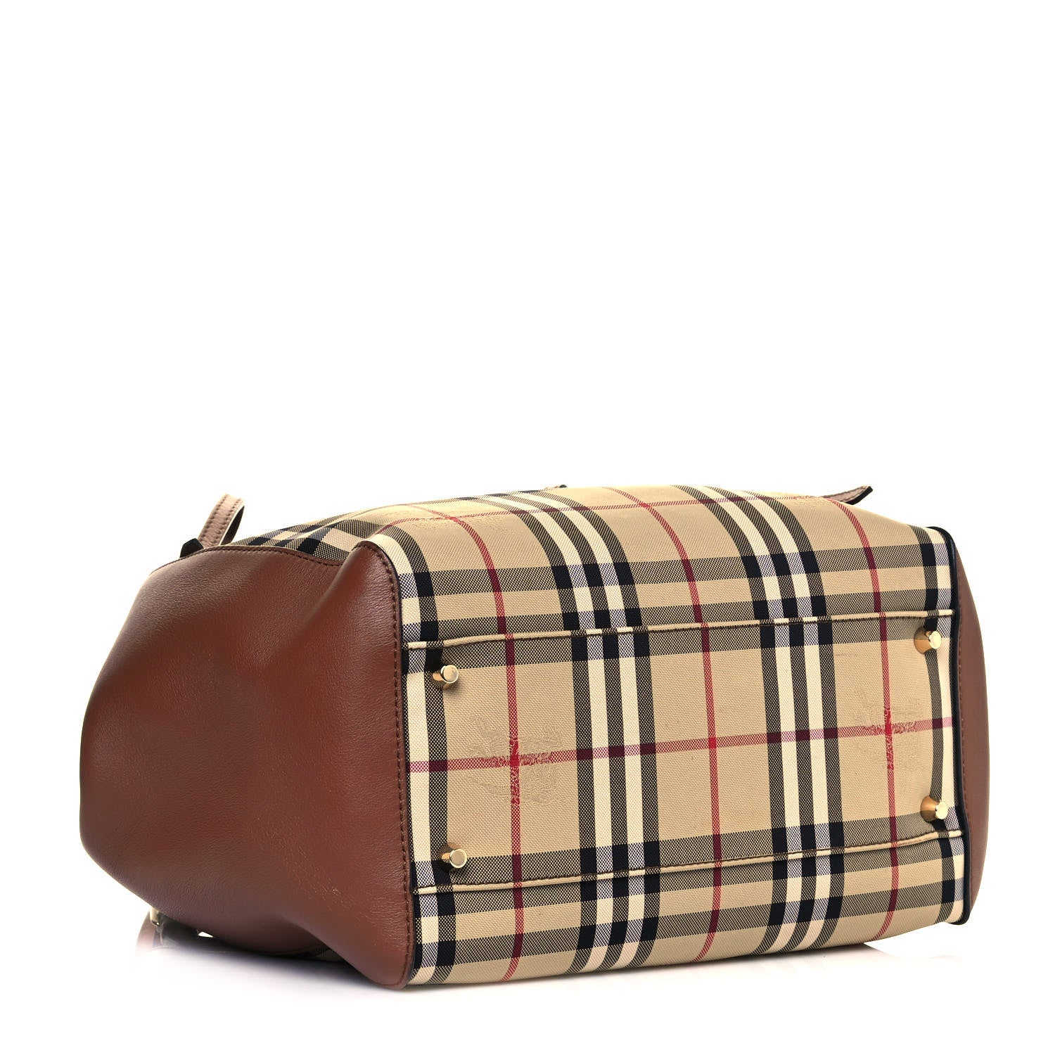 Burberry House Check Small Canterbury Tote Dark Tan 3 of 12