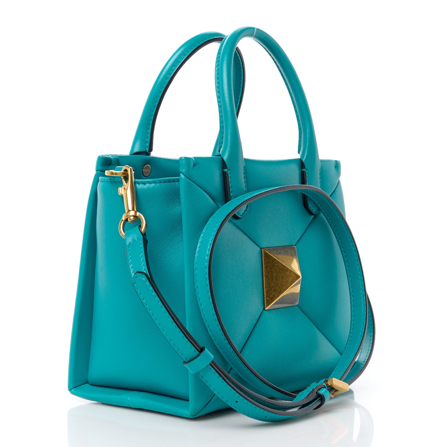 Nappa Small One Stud Handbag Marine Green