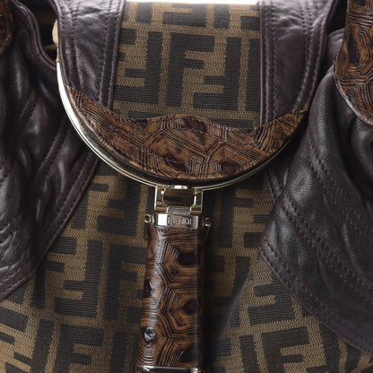 Fendi Zucca Nappa Nuvolata Vitello Tortuga Spy Tobacco Moro 9 of 9