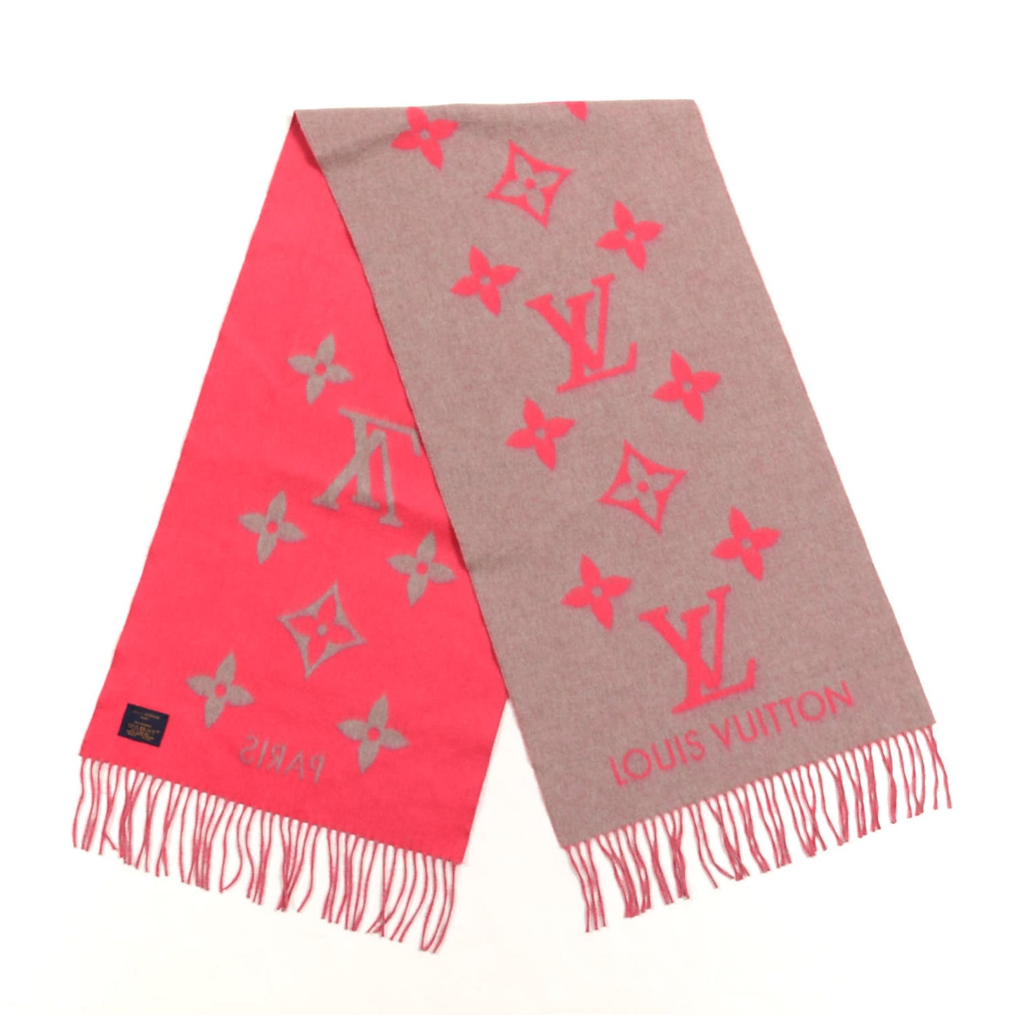 Cashmere Monogram Reykjavik Scarf White Pink