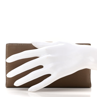 Hermes Epsom Bearn Gusset Wallet Etoupe 2 of 11